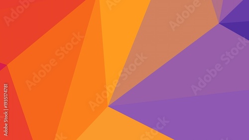 Abstract Geometric Background with Orange Purple and Red Polygon Shapes