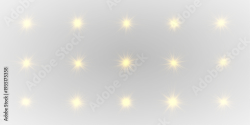 A bright set of cartoon suns sparkles on a glowing abstract background. Warm gradients and soft rays create cheerful motion, depth, and magical visual appeal.