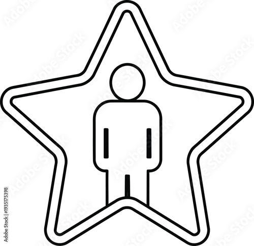 A person icon inside a star shape, representing excellence or achievement.