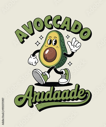 Avocado Attitude Funny Avocado Cartoon Typography T Shirt Design