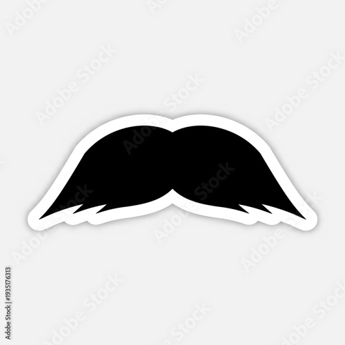 Mustache icon in classic style. Hipster, barber, retro, vintage facial hair symbol for logo, branding, poster, sticker, fashion, barbershop and design projects. Vector illustration