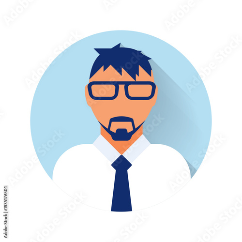 Flat modern minimal avatar icon. Business concept, global communication. Web site user profile. Social media, network elements