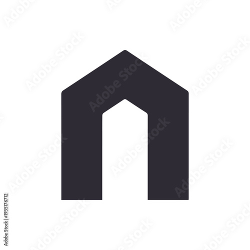 Minimalist House Icon Abstract Letter N Symbol for Modern Branding