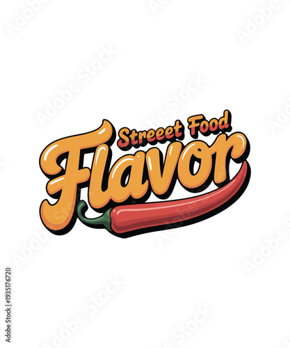 Street food flavor t shirt design