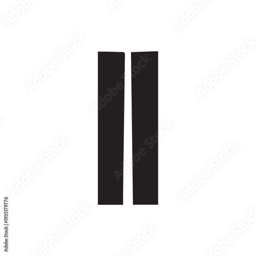 Sleek Black and White Pause Icon for Music Video and Audio Playback