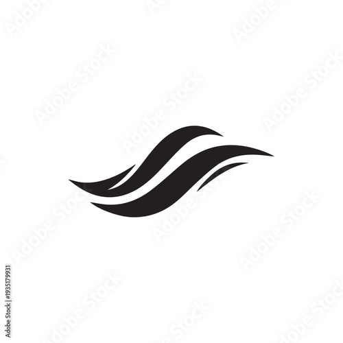 Elegant Black Wave Logo Design A Symbol Of Flow And Movement