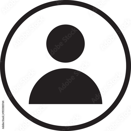 Black and white minimalist of a person in a circle simple