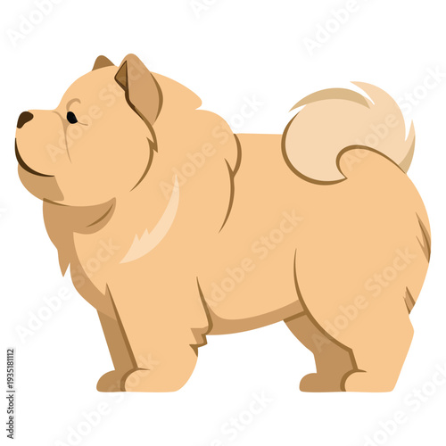 Chow chow dog vector icon in cartoon style for web graphics perfect for pet store branding and animal themed creative projects