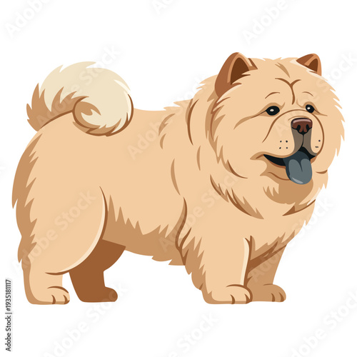 Chow chow vector icon in cartoon style for web design element suitable for pet shop branding, animal care themes and cute dog graphics