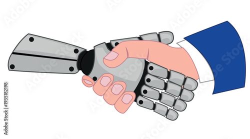 handshake robot person.eps
