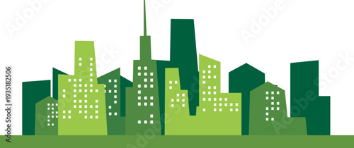 Green City Skyline Illustration