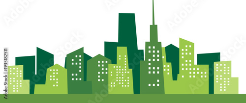 Green City Skyline Illustration