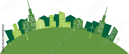 Green City Skyline Illustration