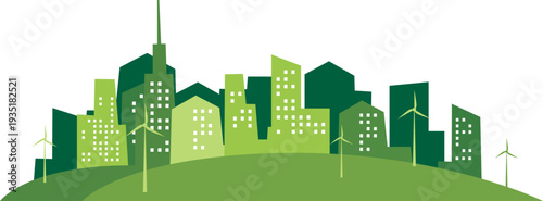 Green City Skyline Illustration