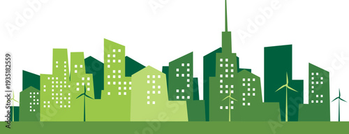 Green City Skyline Illustration