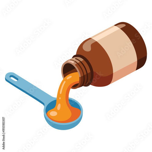 Cough syrup mixture cartoon vector for web design isolated on white background suitable for healthcare pharmacy and medicine product themes