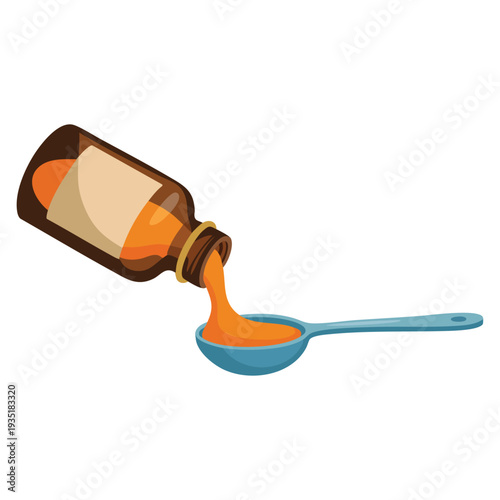 Cough syrup mixture icon cartoon vector icon for web design isolated on white background ideal for pharmacy medicine treatment and healthcare themes