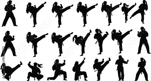 Business people walking silhouettes set featuring professional men and women carrying briefcases talking on mobile phones commuting for work SEO