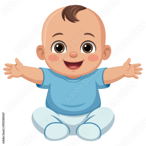Cute boy baby shower isolated illustration suitable for invitation design greeting card decoration banner and newborn celebration themed creative artwork