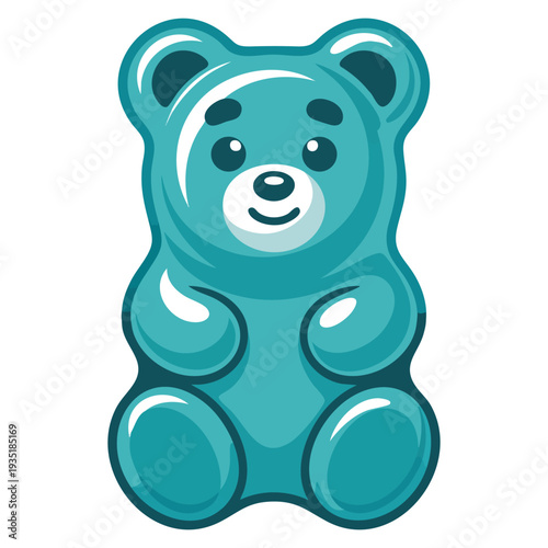 Cute jelly gum bear rendered as vector illustration, suitable for sweet treats themes and colorful confectionery design elements