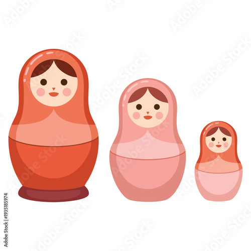 Decorative Matrioska isolated vector illustration featuring classic nesting doll concept ideal for traditional ornament design souvenir print or cultural background artwork