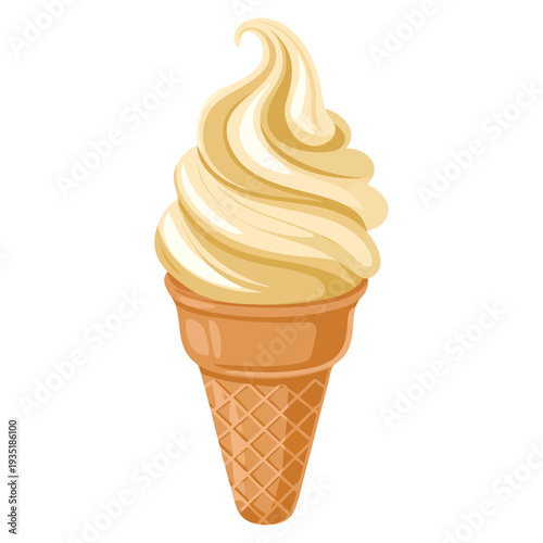 Delicious ice cream isolated icon vector illustration design suitable for dessert menu sweet snack packaging decoration and summer food concept artwork
