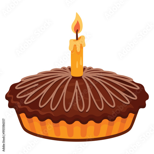 Dessert pie cake isolated vector illustration suitable for bakery sweet food snack packaging menu decoration and confectionery design concepts