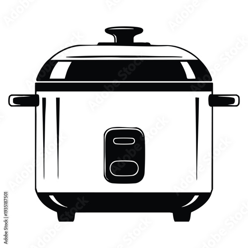 Electric rice cooker icon vector isolated kitchen appliance design ideal for home cooking concept restaurant equipment branding and modern household illustration