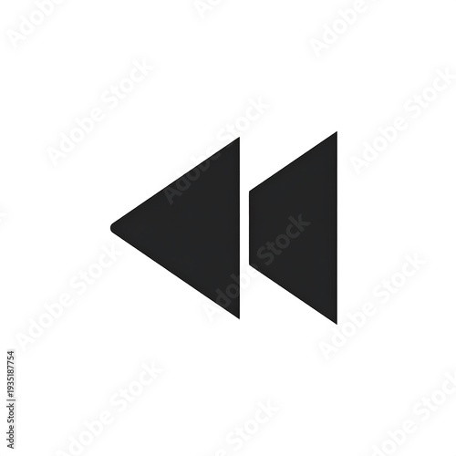 Free Download Black rewind icon on white background, modern and minimalist design - GFXLoad