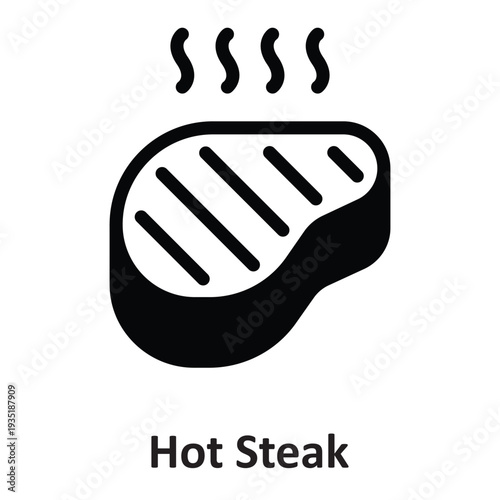 Hot Steak Vector Icon which can easily modify or edit