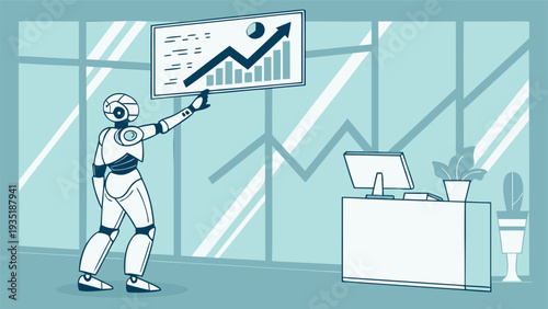 Artificial Intelligence and Robotic Automation Concept Illustrations Set for Business, Finance, Healthcare, and Education