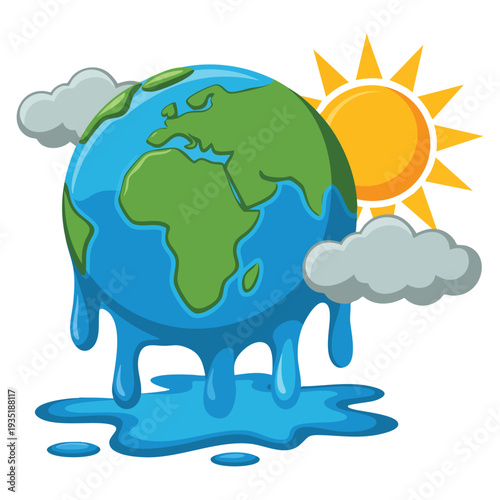 Environmental global warming isolated illustration vector design for climate change and earth protection concept