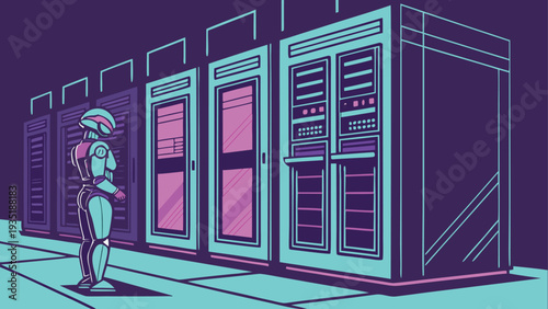 Artificial Intelligence and Robotic Automation Concept Illustrations Set for Business, Finance, Healthcare, and Education