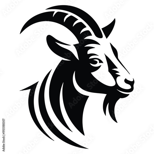 Farm negative space style goat animal logo vector illustration template design perfect for livestock branding agriculture business or organic identity themes