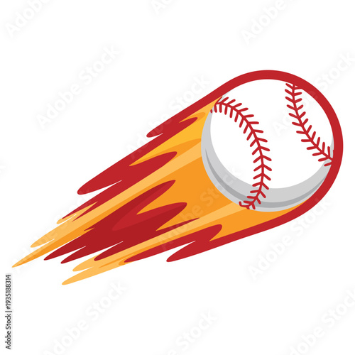 Fast ball baseball isolated vector symbol perfect for sport competition team branding game equipment and athletic themed creative concepts
