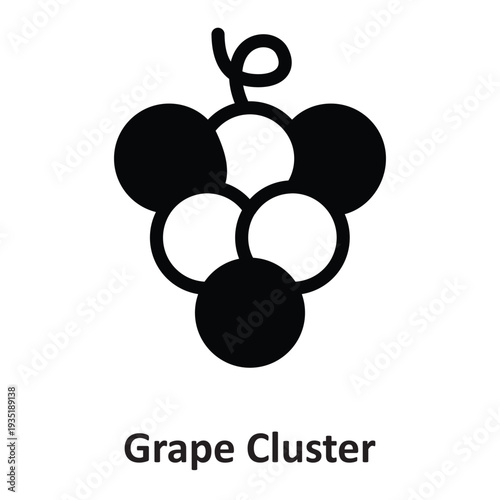 Grape Cluster Vector Icon which can easily modify or edit