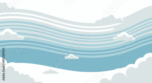 Clouds Waving in the Sky Illustration.