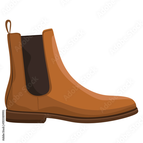 Flat illustration of mans cowboy shoe vector ideal for western fashion footwear country style clothing and rustic themed design