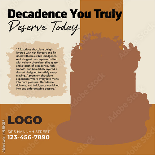 Dessert Shop Social Media Post Template with Cake and Donuts
