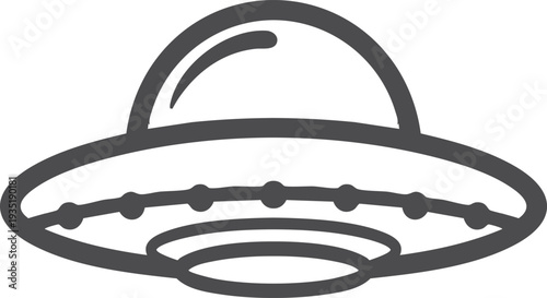 Flying Saucer UFO Outline Illustration