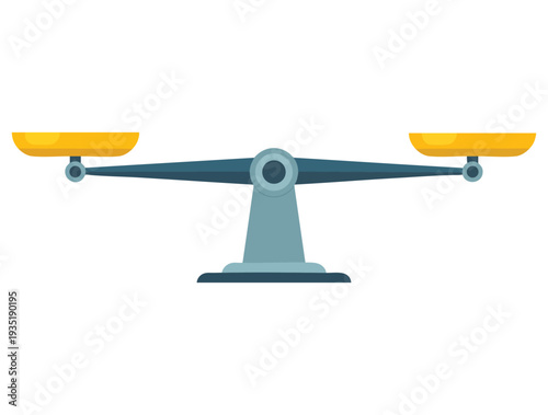 Flat vector design scale isolated on white background balance symbol artwork