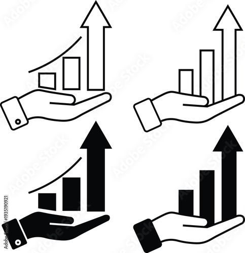 Business growth and statistics icons