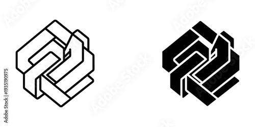 3D recycling symbol icon isolated on white background minimalist eco design sustainable concept vector illustration