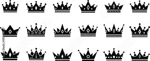 Big collection of black diamond vector icons featuring various gemstone shapes, brilliant cut jewelry symbols, linear and solid geometric elements for luxury branding and logo design