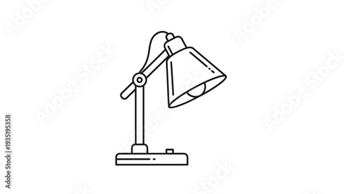 Desk lamp with adjustable arm.