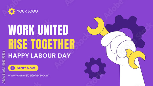 International Labor Day Flat Hand Drawn Cartoon Thumbnail Background