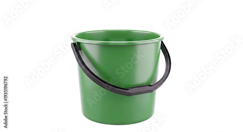 Green Bucket with Black Handle
