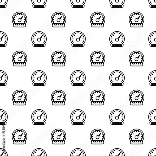 Speedometer gauge icons creating a seamless pattern for measurement and performance concepts