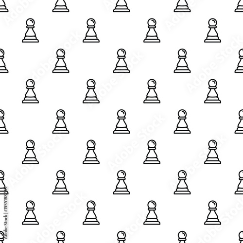 Chess pawns forming a repeating outline pattern suitable for various design projects