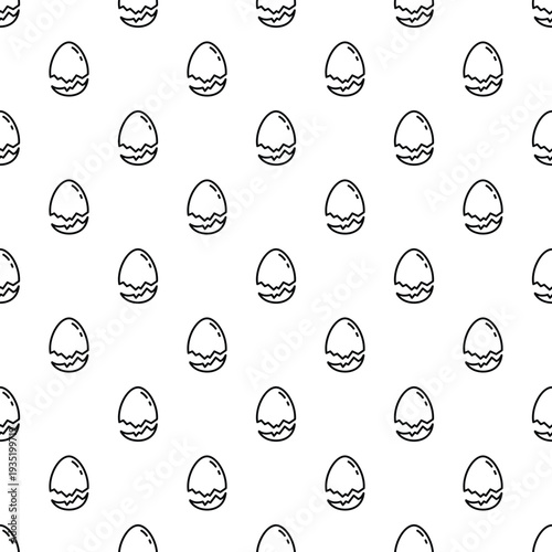 Cracked eggs line art creating a repeating simple background for design